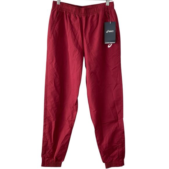 NEW ASICS Junior's Upsurge Windbreaker Jogger Track Pants Red Size XL Athleisure - Picture 2 of 5